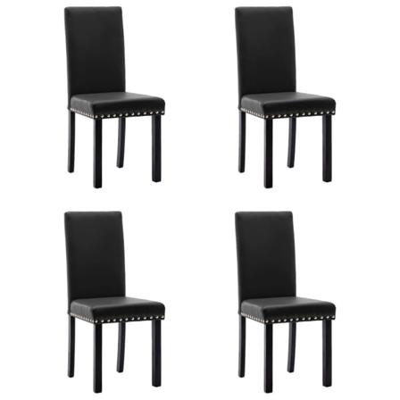 Vidaxl Matstolar 4 St Svart Pvc Svart