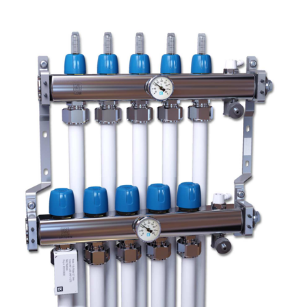 LK Systems 2419352 Värmekretsfördelare rostfritt stål 4 grupper, Värme