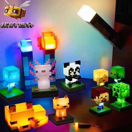 Minecraft Natlampe | Pixel Style Dekorativ Lampe**fox