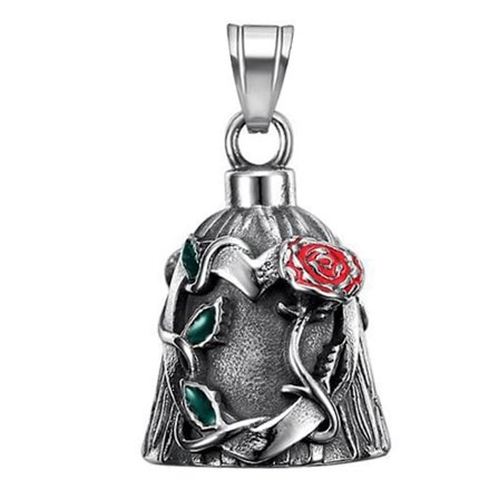 Biker Guardian Lykkeklokke Med Graverede Roseranker