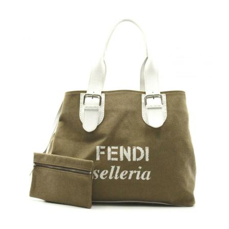 Fendi Vintage Pre-owned Selleria Canvas Tote Tas with Pouch , Bruin , Dames , Maat: ONE Size Vintage Tassen
