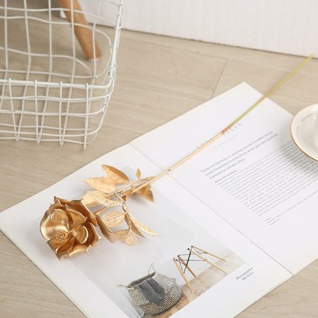 Konstgjorda blommor Guld Rose Pläterad Guld Rosor Blomma Födelsedag