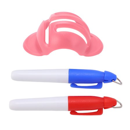 Golf Linjetegningsenhed Markør Skabelon Golfbold Triple Track 3 Linje Markør til Justering Pink