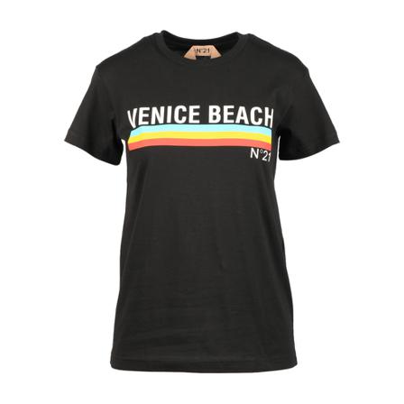 N21, N°21 T-shirt Zwart, Dames, Maat:XS