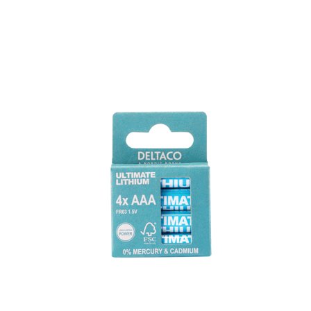 Deltaco Ultimate Lithium, 1.5V, FR03/AAA size, 4-pk