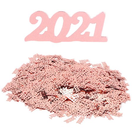 Rose Gold 2021 Konfetti for Nyttårsfest Graduasjonsdekorasjon 100g