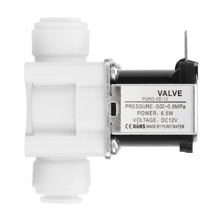 1 stk. 12V DC Elektrisk magnetventil i plast Hurtig tilslutning Normalt lukket