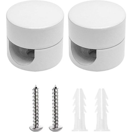 Alumiininen seinä- ja kattokaapelipidike [4 kpl, valkoinen] Kattokiinnitys ruuveilla ja tulpilla, pinta-asennettava kaapelipidike tee-se-itse-