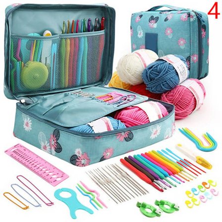 Hot Wool Crochet Kit Förvaringsväska Ergonomisk stickning Virknål 4