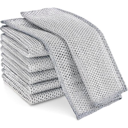 2025 Siste Modell 6-pakning Multifunksjonelle Oppvaskkluter av Ståltråd, Doble Lag