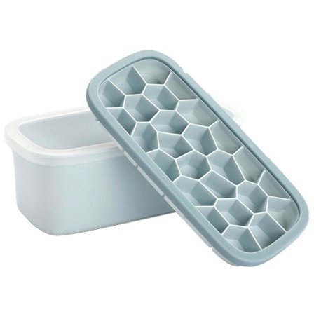 Isbitboks med låg, multifunktionel isboks til køleskab, orange