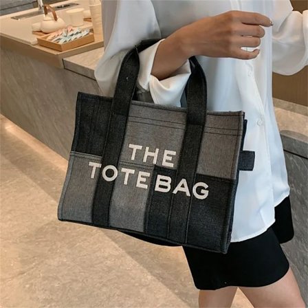 2023 Luxury Brands Denim Patchwork The Tote Bags for Women Handväskor Designer Canvas Shoulder Crossbody Bag Shopper Handväskor