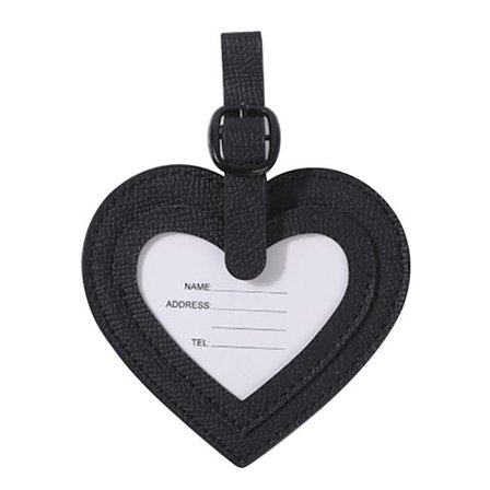 2st Hjärta Bagagelappar Anti-Lost Bagagelappar SVART - high quality