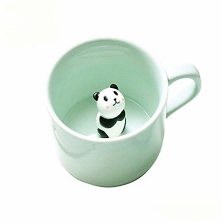 Söpö kahvimuki, Kawaii maitotee keraamiset mukit, 3D-eläin aamukuppi lahja häihin, syntymäpäiviin (Panda)