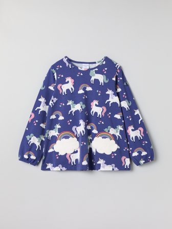Polarn O. Pyret - Top with unicorn print and pockets - 86 - Childrenswear - blue