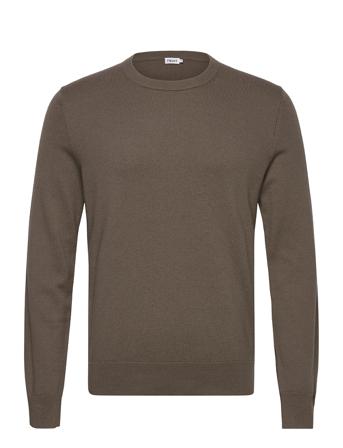 M. Cotton Merino Basic Sweater Strikkegenser M. Rund Krage Brun Filippa K