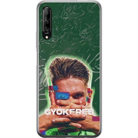 Yhteensopiva Puhelinkuori Huawei P smart Pro 2019 Lamine Yamal Barcelonan pelipaidassa, jossa on neonvaloja ja punaisia ja sinisiä salamoita dramaatti