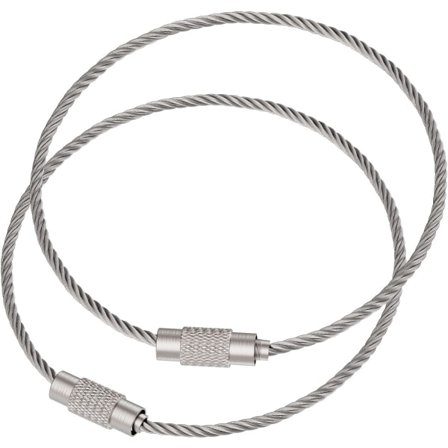 20-pak 13 cm rustfri stål tråd nøgleringe til udendørs brug, ZQKLA