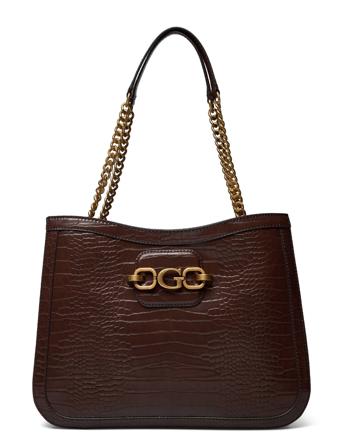 Hensely G Croc Girlfriend Tote Shopper Taske Brun GUESS