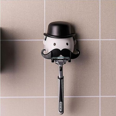 Mr. Razor, sugkoppshållare för rakhyvlar, rakkrok för dusch, badrumsspegel, rolig och unik present till pappa