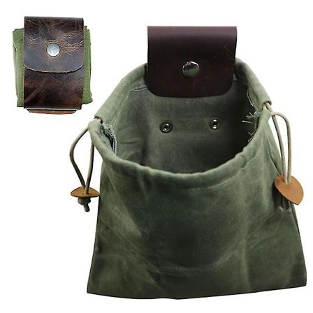 Canvas-keräyspussi, hedelmien poimintapussi, sienikeräyspussi, vihreä