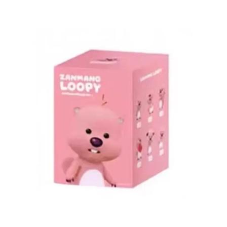 Korea Zanmang Loopy Mystery Blind Box Kawaii Pink Beaver 6,5 cm PVC Action Figur Doll Leksaker Söt Loopy Room Bildekor Barnpresent Random