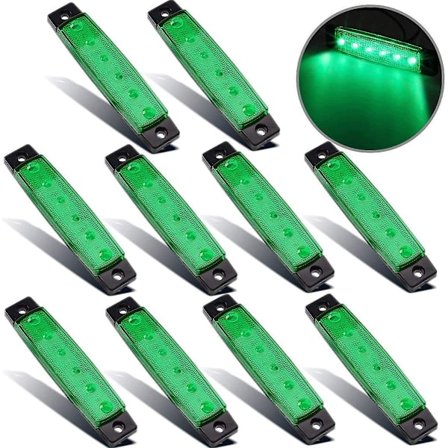 LED-sidoljus, 12 V släpvagnsmarkering LED-ljus lastbils skåpbil grönt ljus