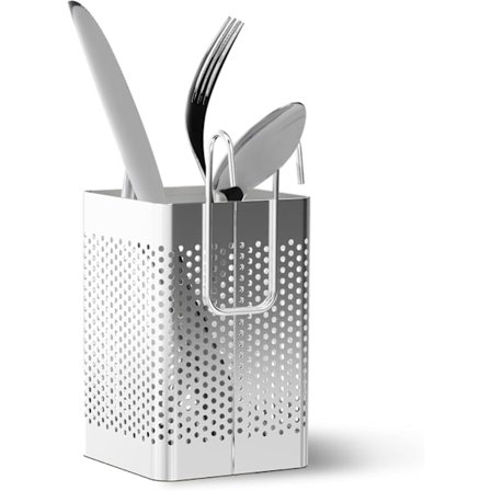 Diskmaskin Chopstick Korg – 10*7*7cm Rostfritt Stål Bestickhållare | Rostbeständig Perforerad Behållare med Krokar för Organisering av Chopsticks, 
