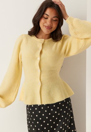 Pieces-Pcsilly Ls Puff Knit Cardigan-XL