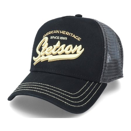 Stetson - Noir trucker Casquette - American Heritage Classic Black Trucker @ Hatstore