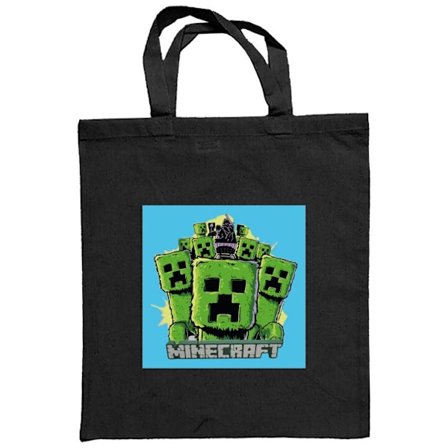 Stofpose Minecraft Creeper hær grøn creeper illustration tegneseriestil klassisk Minecraft-tema