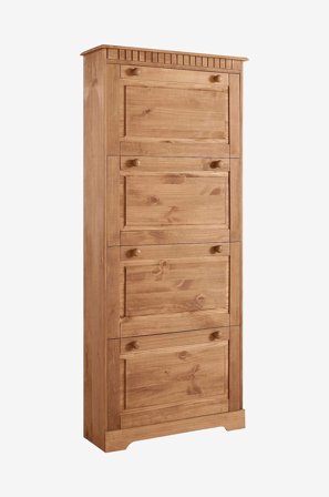 Loft24 - Lisa Skoskåp med 4 luckor i furu - Beige - Skoskåp - Från Homeroom