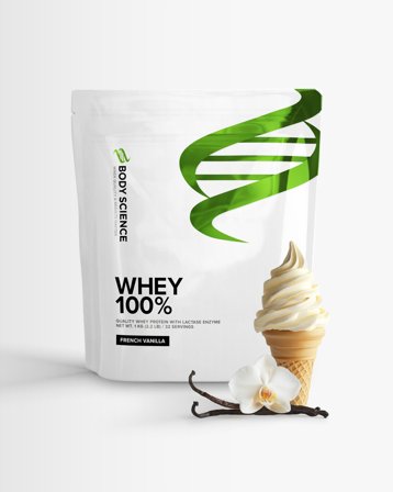 Proteinpulver Whey 100% - 1 kg - French Vanilla - Body Science - Vassleprotein, Protein