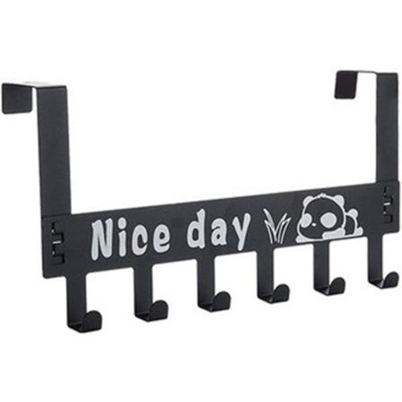 Ovi koukut, kodinsisustus 6 koukku teline, koti seinälle asennettava vaateripustin, musta