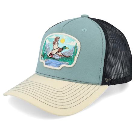 Wild Spirit - Grønn trucker Caps - Rouen Duck Patch Green/Black/Stone Trucker @ Hatstore