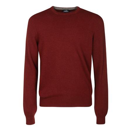Barba, Round-neck Knitwear Rood, Heren, Maat:2XL