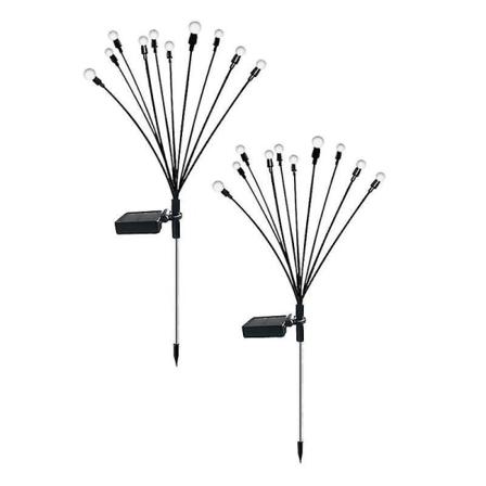 2 stk 10-hovedede solcelledrevne Firefly-lys, 10 LED udendørs vandtætte