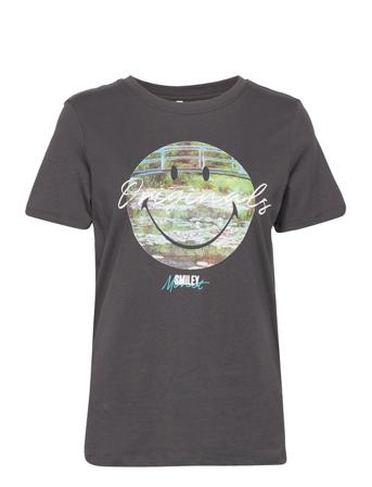 Onlsmileyoriginal Art Ss O-Neck T-Shirt T-shirts & Tops Short-sleeved Grå ONLY