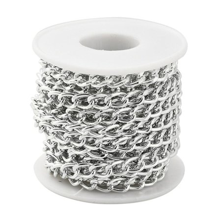 1 rulle tvinnad kabel för kors halsband hitta kedja 5m aluminium tvinnad kantkedja