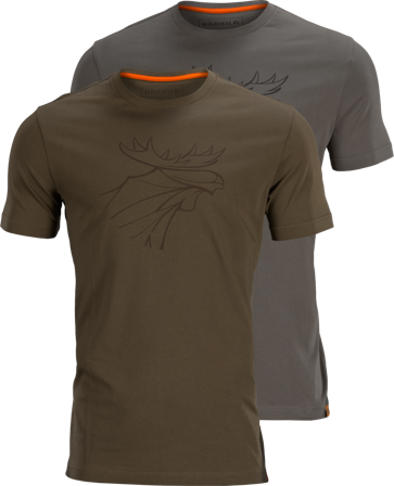 Härkila Graphic T-shirt 2-pack Brown Granite/Phantom