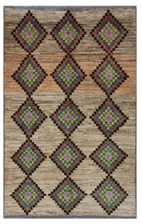 Hand Knotted Berber Colourful Rug 87X143 Brown/Black
