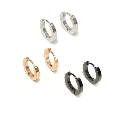 Ringar/creoler örhängen i kirurgiskt stål med stenar