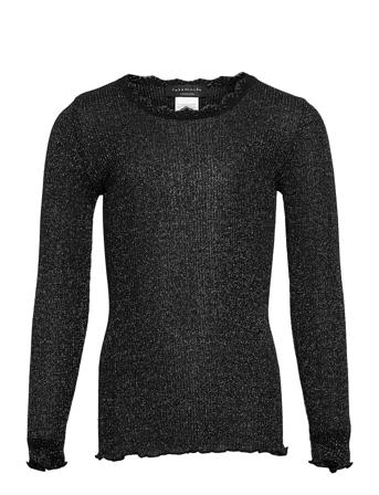 Silk T-Shirt Ls W/Lurex Black Rosemunde Kids