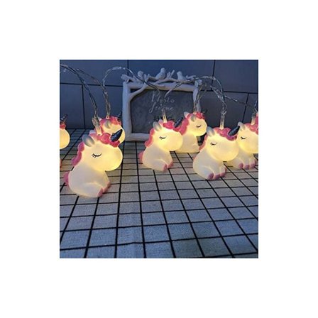 1,8M 10 LED Børneværelse Søde Dyr Nattelys til Ferielys Træ Dekorative Lys Fest Have & Have Børn Soveværelse Sovesal Dekoration (Enhjørning) KLB