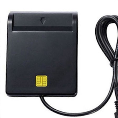 USB Smart Card Reader Bankomat Skatteangivelse IC-kort ID-kort Smart Card Reader (Sort)