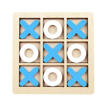 Puinen Ristinolla-peli XO Pöytäpeli Lelu Klassinen Perhe Lasten Palapeli Peli Koulutuslelut Sininen+Valkoinen
