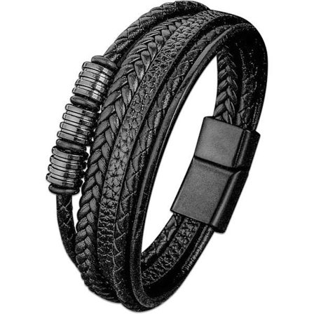 Læderarmbånd til mænd, armbånd til mænd, jernarmbånd til mænd, armbånd i rustfrit stål til mænd, vikingearmbånd G