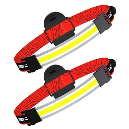 2-pack pannlampor Lättvikts bredstråle LED ficklampa COB Ljusstark pannlampa för fiske löpning och camping