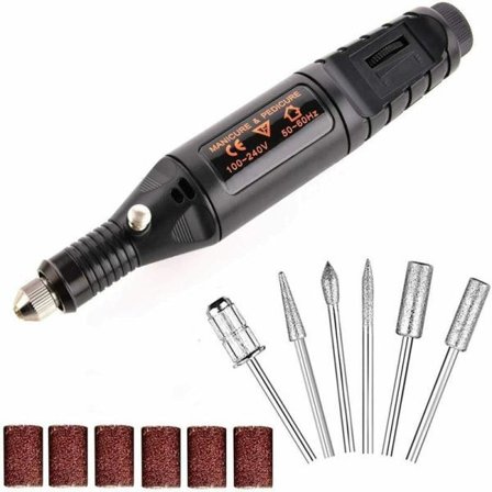 Elektrisk nagelfil med tillbehör - Nails Black