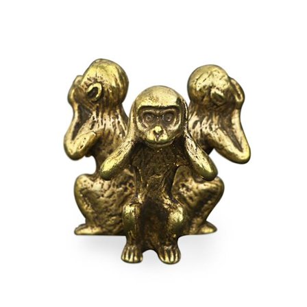 Set med 3 små apor figurer, 3 visa apor dekorativa figur